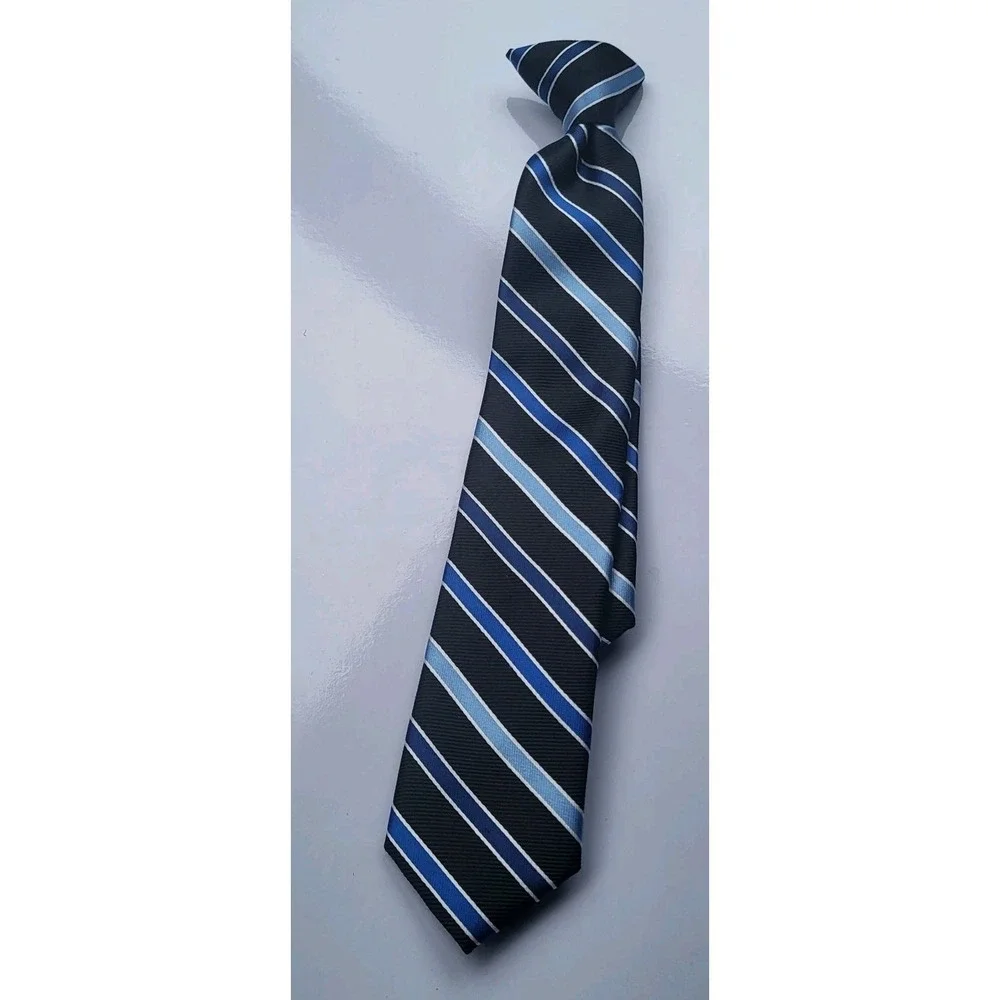 chaps‎ boys clip on tie blue stripes easter dressy